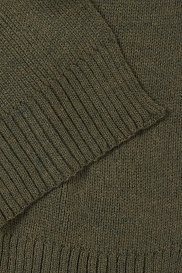 Men - Knitted scarf - dark green