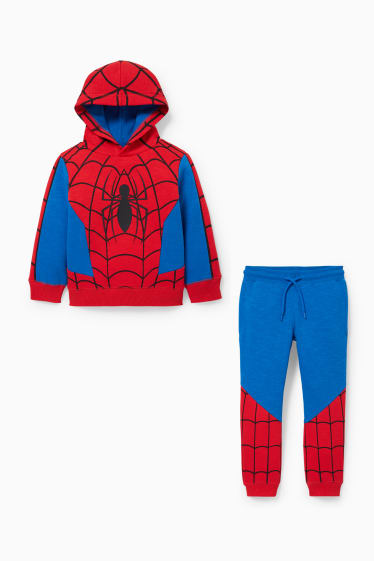 Niños - Spider-Man - set - sudadera con capucha y pantalón de deporte - 2 piezas - rojo