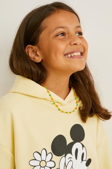 Dzieci - Myszka Miki - zestaw - bluza z kapturem i legginsy - 2 części - żółty