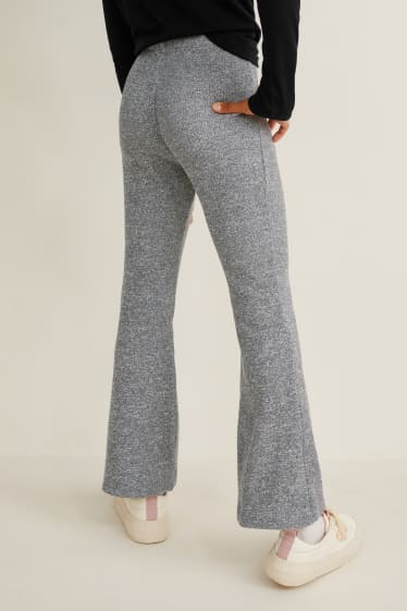 Children - Knitted trousers - gray-melange