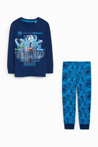 Kinder - Dino - Pyjama - 2 teilig - blau