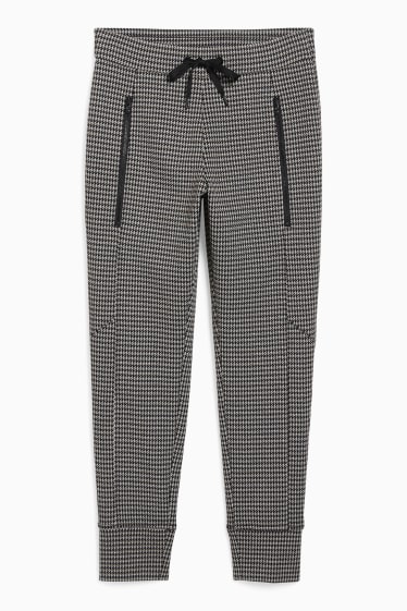 Femei - Pantaloni de trening - în carouri - negru / alb