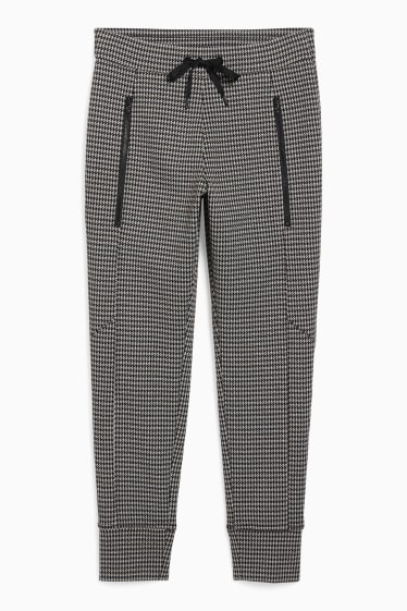 Donna - Pantaloni sportivi - a quadretti - nero / bianco