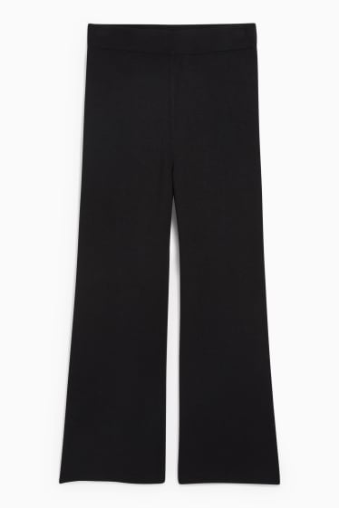 Women - Knitted trousers - comfort fit - black