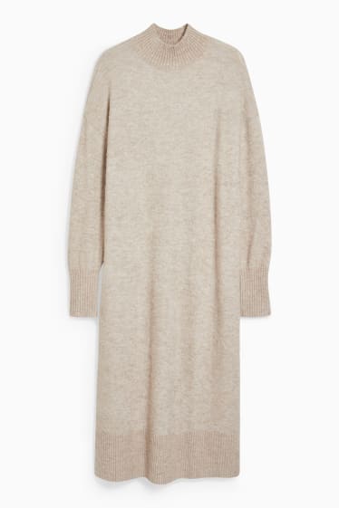 Damen - Strickkleid - recycelt - beige