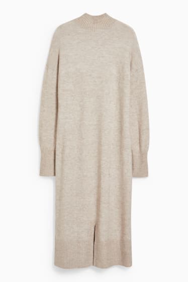Damen - Strickkleid - recycelt - beige