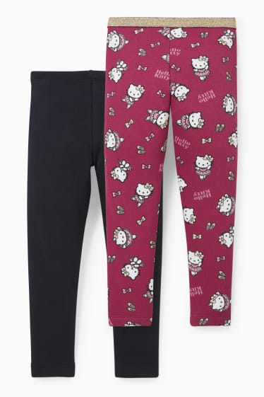 Kinderen: meisjes - Set van 2 - Hello Kitty - thermolegging - zwart