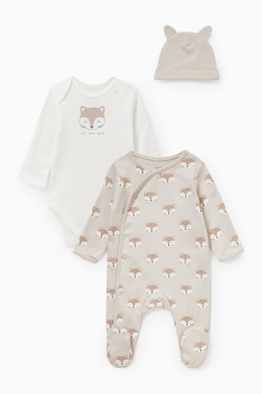 Babys - Newbornoutfit - 3-delig - crème wit