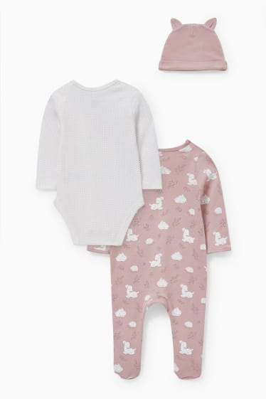 Babys - Newbornoutfit - 3-delig - roze