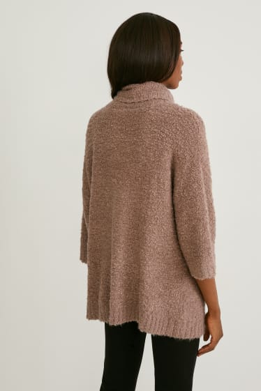 Damen - Rollkragenpullover - beige