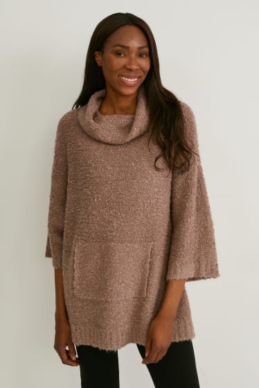 Damen - Rollkragenpullover - beige