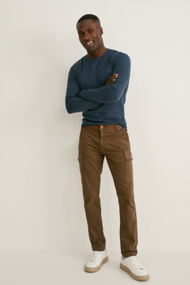 Uomo - Pantaloni cargo - tapered fit - kaki