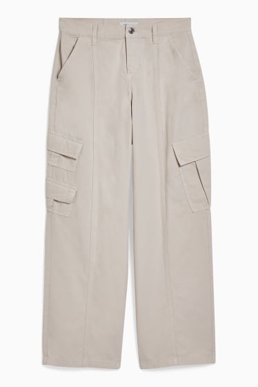 Damen - Stoffhose - Low Waist - Straight Fit - beige