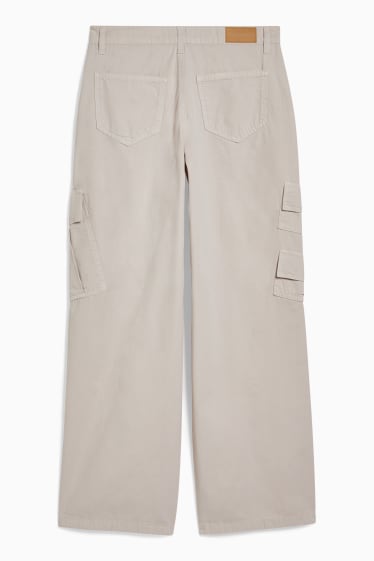Damen - Stoffhose - Low Waist - Straight Fit - beige