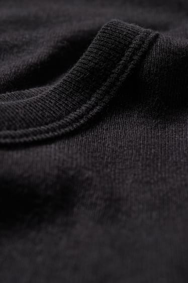 Hombre - Pack de 2 - camisetas interiores - canalé fino - negro