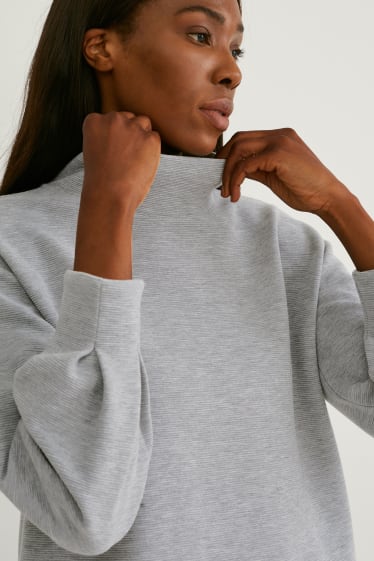 Damen - Sweatshirt - 2-in-1-Look - hellgrau-melange