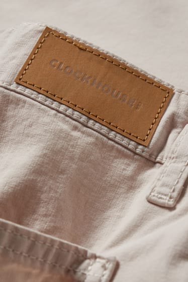 Ragazzi e giovani - CLOCKHOUSE - pantaloni di stoffa - vita bassa - straight fit - beige