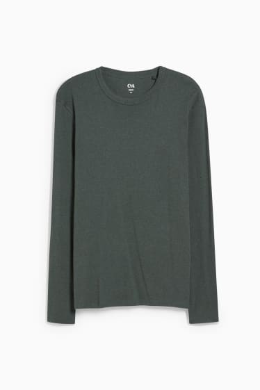 Hombre - Camiseta de manga larga - verde oscuro