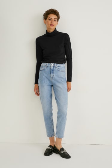 Kobiety - Mom Jeans - wysoki stan - LYCRA® - dżins-jasnoniebieski