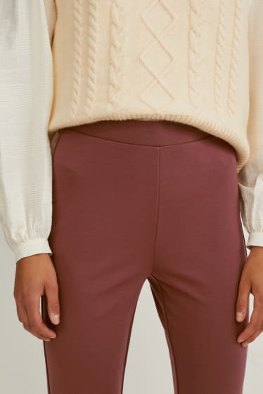 Donna - Pantaloni di jersey - flared - marrone