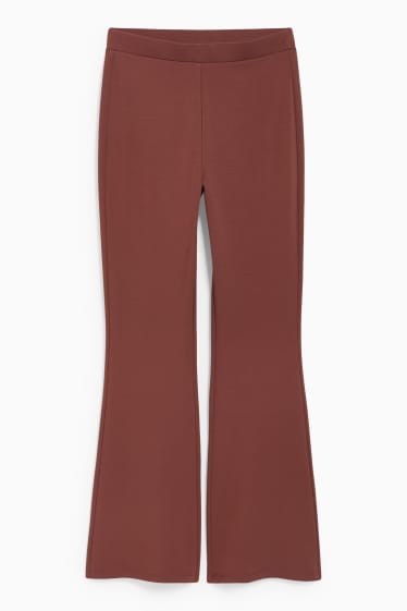 Femmes - Pantalon en jersey - flared - marron