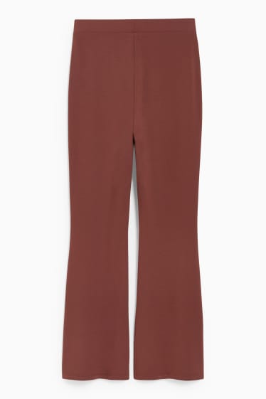 Femmes - Pantalon en jersey - flared - marron