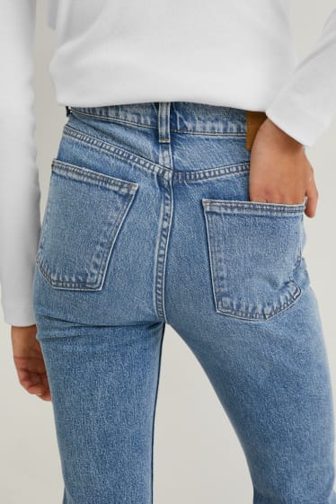 Kobiety - Straight jeans - wysoki stan - dżins-jasnoniebieski