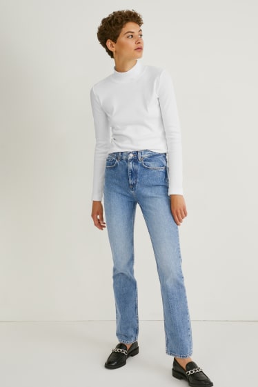 Femei - Straight jeans - talie înaltă - denim-albastru deschis