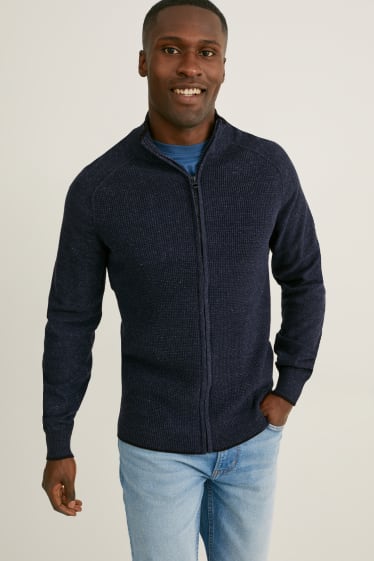 Uomo - Cardigan - blu scuro