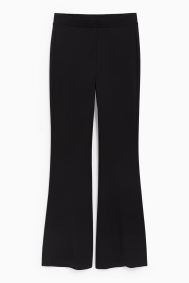 Women - Jersey trousers - flared - black