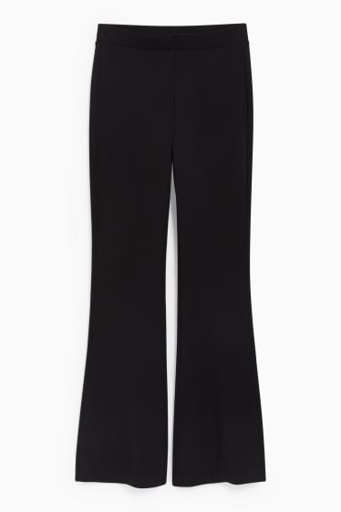 Damen - Jersey-Hose - Flared - schwarz