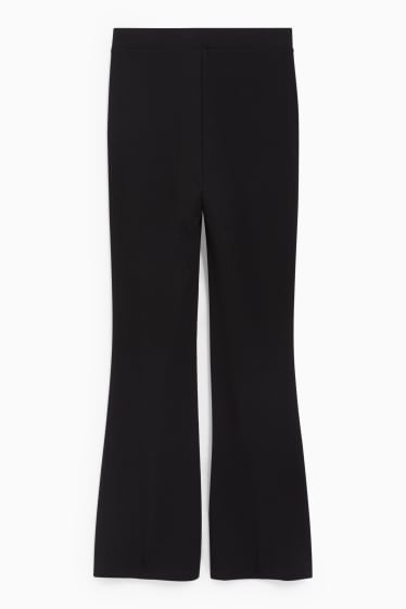 Women - Jersey trousers - flared - black