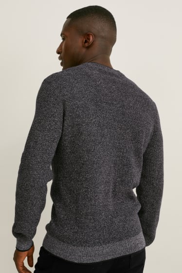 Men - Jumper - dark blue-melange