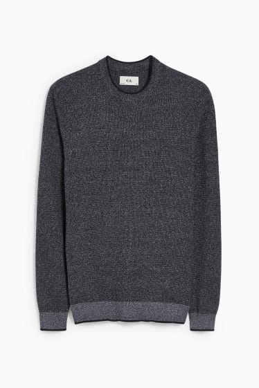 Men - Jumper - dark blue-melange