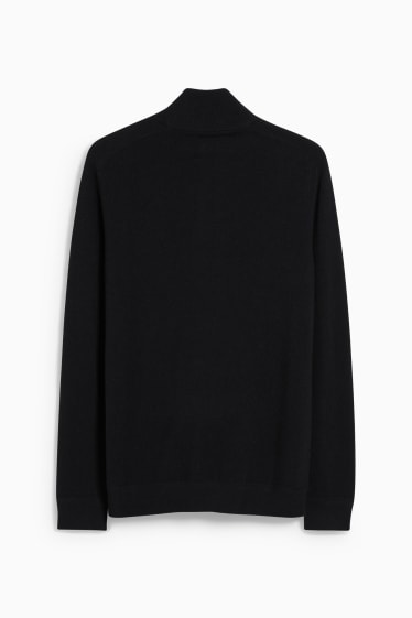 Herren - Kaschmir-Strickjacke - schwarz
