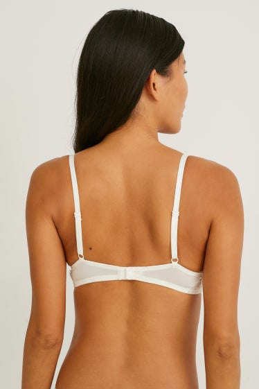 Femmes - Soutien-gorge avec armatures - PLUNGE - ampliforme - LYCRA® - blanc crème