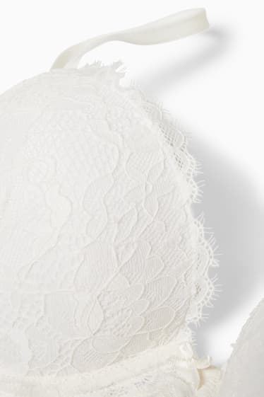 Femmes - Soutien-gorge avec armatures - PLUNGE - ampliforme - LYCRA® - blanc crème