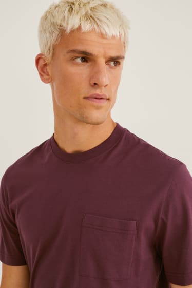 Men - T-shirt - Pima cotton - bordeaux