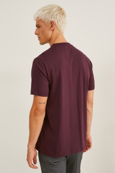 Men - T-shirt - Pima cotton - bordeaux