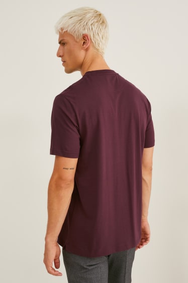 Uomo - T-shirt - cotone Pima - bordeaux