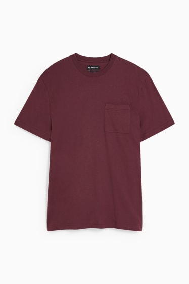 Men - T-shirt - Pima cotton - bordeaux
