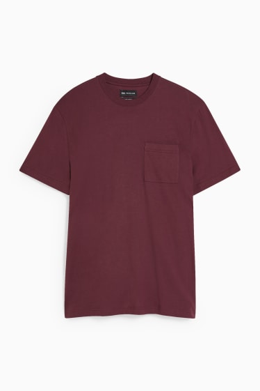 Hommes - T-shirt - coton Pima - bordeaux