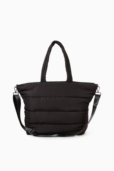 Women - Quilted shopper - black