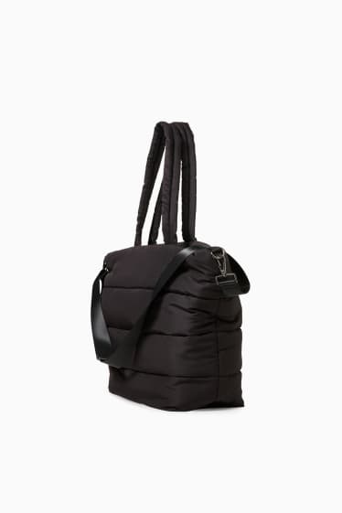 Women - Quilted shopper - black