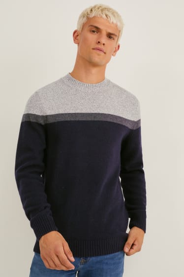 Herren - Pullover - schwarz / grau