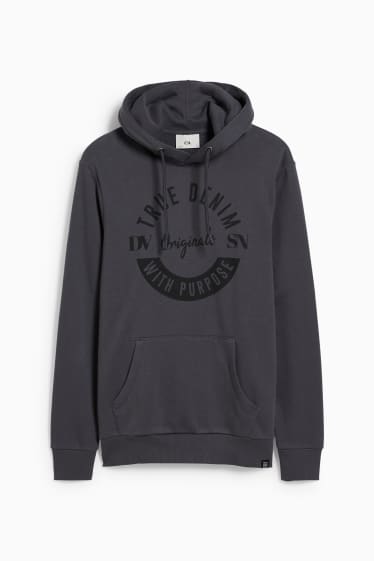 Heren - Hoodie - donkergrijs