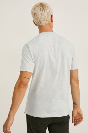 Hombre - Camiseta - algodón Pima - gris claro jaspeado