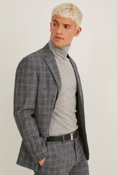 Hommes - Veste de costume - coupe droite - matière extensible - LYCRA® - gris / beige