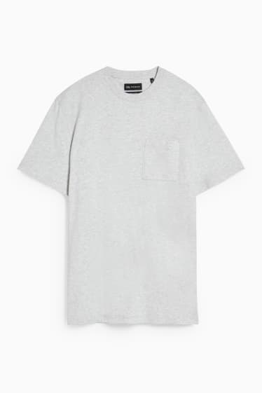 Hommes - T-shirt - coton Pima - gris clair chiné