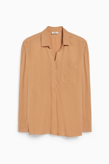 Damen - Bluse - beige